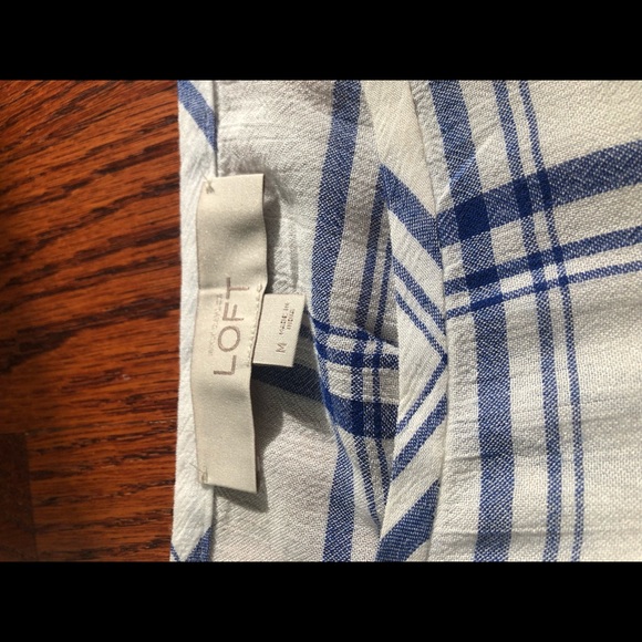 Loft peplum flowy plaid top - Picture 5 of 6